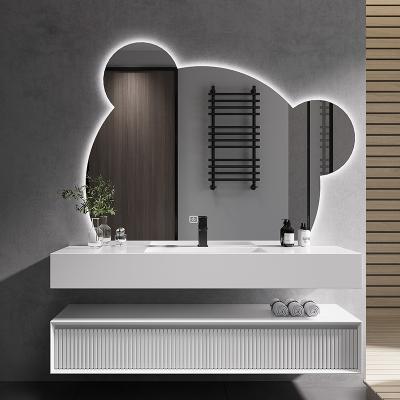 China Eco-friendly Modern Luxury American Bathroom Furniture Water Proof White Bathroom Vanity Cabinets for sale