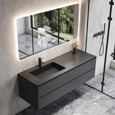 China Modern Eco-friendly Water Proof Wash Basin With Mirror Bathroom Cabinets Vanity Wall Mounted Bathroom Cabinet for sale