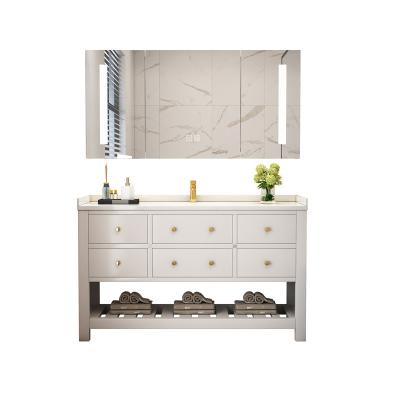 China Euro Style Water Proof Bathroom Cabinets White Bathroom Vanity Unit Eco-friendly Modern Vanity Wholesale for sale