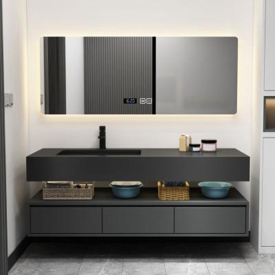 China Eco-friendly European Modern Style Bathroom Sink Cabinet Vanity Mirror Led Cabinet For House for sale