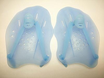 China Custom Swimming Hand Paddles T - Blue Silicone Swim Gloves for Adult Unisex for sale