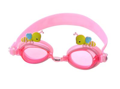 China 1 - 6 Years Honeybee kids Swim Goggles Pink Adjustable Character Goggles for sale