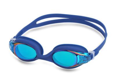 China Bule Logo Printed Silicone Swimming Goggles Watertight Anti Fog Mirror Coating for sale