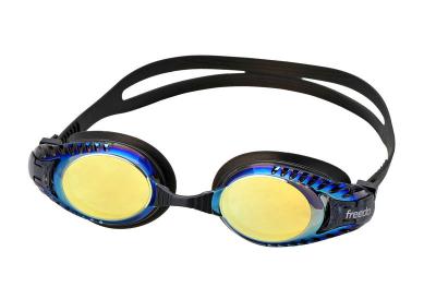 China Mirror Coated Designer Junior Swim Goggles UV Protective Soft Silicone Strap for sale