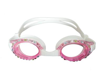 China Colorful Sparkling Junior Swimming Goggles Unisex Anti Fog Coating Glasses for sale