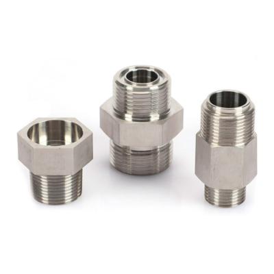 China Hydraulic Pump Connection Parts Machining Fitting Parts Hose Connector Threaded Brass Pipe Fittings China Manufacture OEM Steel Pipe Nipple for sale