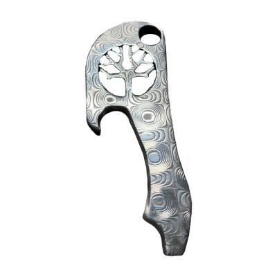 China Sustainable Pink Damascus Pattern Small Universal EDC Tool Pry Bit Bottle Opener for sale