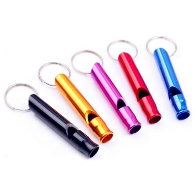 China Titanium/SS/Aluminum/Brass or according to your request high frequency aluminum training whistle survival whistle for outdoor for sale