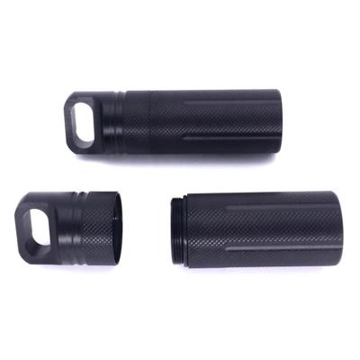 China Durable Outdoor Survival Tool Accessories Waterproof Capsule Tank For Backpacking Camping Aluminum Alloy First Aid Pills Tank for sale