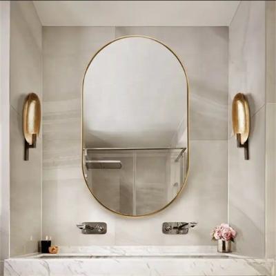 China Customer Logo Modern Design Arch Mirror Rectangular Glass Aluminum Framed Floor Mirror for sale