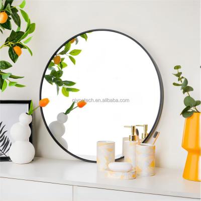 China Round Shape Magnifying Clear Silver Glass Mirror Framed Desk Mirror for Bathroom Usage for sale