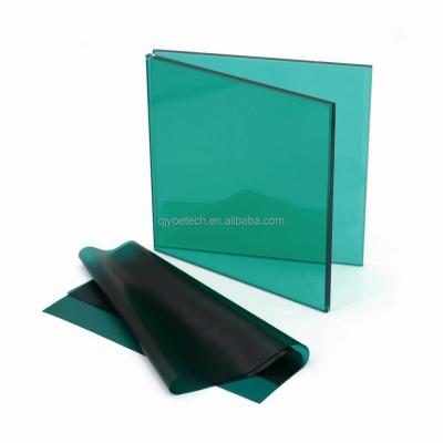 China Solid Structure Dark Green PVB Interlayer Laminated Glass for Kitchen Staircase Safety for sale