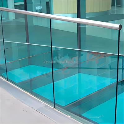 China Outdoor Fencing and Indoor Handrail Railing Decoration with Flat Tempered Glass Panel for sale