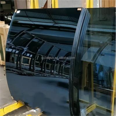 China QJY20240308-01 Clear Tinted Float Curved Toughened Glass Fine  Edge for sale