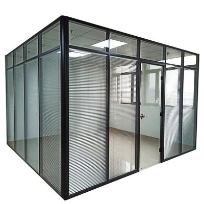 China Hollow Structure Aluminum Office Partition Profile for Soundproof Glass Room Divider for sale