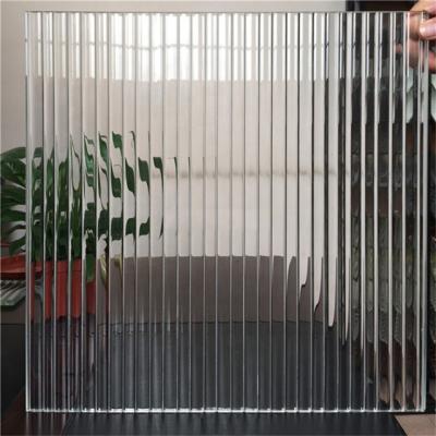 China 1830*2440/1830*3660 Ribbed Pattern Glass for Apartment Building Construction for sale