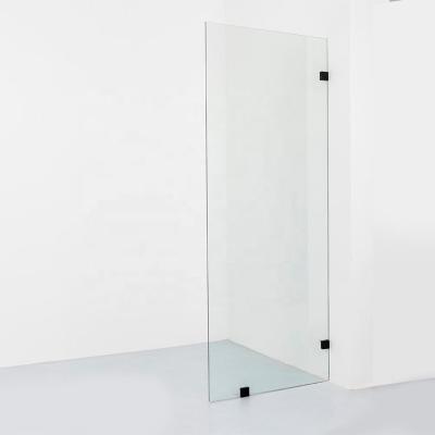 China Frameless Tempered Glass Black Profile Walk in Shower Screen Shower Door for Villa for sale