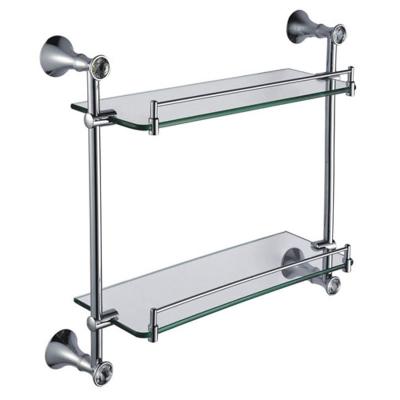 China Wall Mounted Bathroom Glass Shelf Towel Rack with Single Tier and 5-12mm Thickness for sale