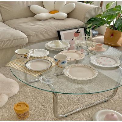 China Hollow Structure 12mm Clear Tempered Glass Tabletop for Chic Living Room Dining Table for sale