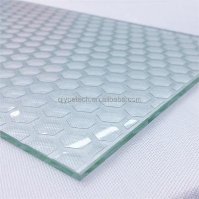 China Anti Slip Frost Acid Etch Tempered Glass for Floor Decoration Purpose Customized Pattern for sale