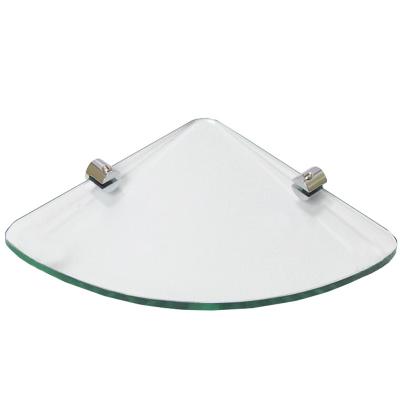 China Industrial Wall Mounted Fanshaped Rectangle Tempered Glass Shelves for Bathroom for sale