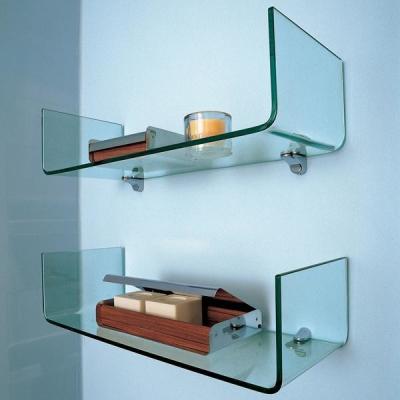 China Home Furniture 6/8/10mm Tempered Glass Corner Shelf with Single Double Layer Brackets for sale