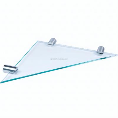 China Avialable Rectangle Corner Tempered Glass Shelf for Bathroom for sale