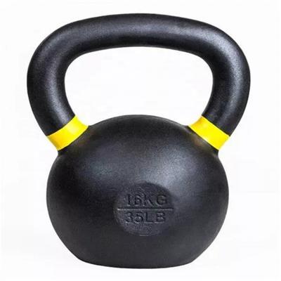 China Durable Custom Weight Training Gym LOGO Gravity Workout Solid Vinyl Spray Paint Coated Competition Cast Iron Kettlebell for sale