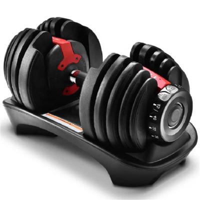 China Durable Amazon FBA Shipping 24kg 40kg Adjustable Dumbbell And Dumbbell Rack Set for sale