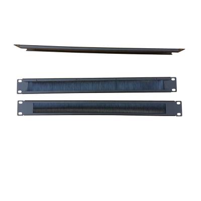 China Telecommunication 19 Inch 1U Black Metal Brush Patch Panel For Cable Management for sale