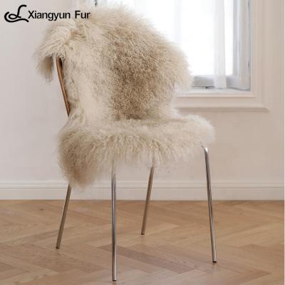 China Mongolian Center So Soft Cozy Soft Shaggy Living Room Door Bathroom Animal Lamb Feeling Fur Blanket for sale