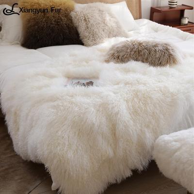 China Soft Smooth Hypoallergenic Washable Animal Fur Blanket Fluffy Blanket Soft Warm Feeling Bed Throw Luxurious Fur for sale