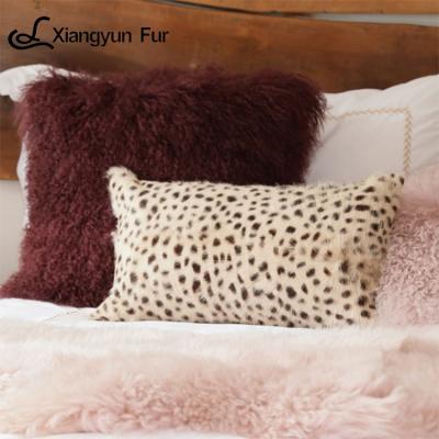 China 100% Pure Natural Curly Economic Polychromatic Plush Design Wool Leopard Goat Fur Real Natural Fur Accessories Rest Rest for sale