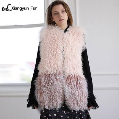 China Winter Cashmere Girls Soft Fur Vest Women's Coat Vest Comfortable Smooth Comfortable Beautiful Long Real Real Fur Women's Luxury Leather Reversible Raw for sale