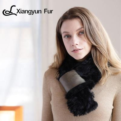 China Sell ​​Well New Type Women's Sheared Lamb Sheared 100% Cashmere Fur Trim Fashion Winter Fur Scarf 75*7cm for sale