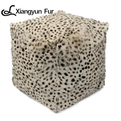 China Mongolian Design Living Room Goat Fur Pouf Comfortable Nordic Contemporary Luxury Style Small Low Stool for sale