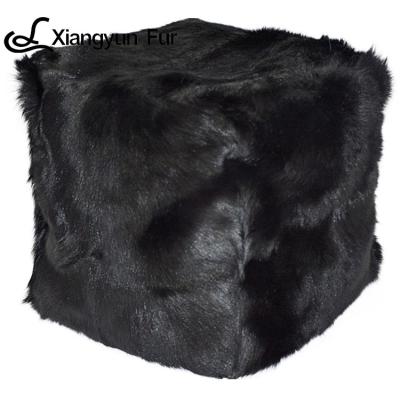 China Other Type Modern Goat Fur Ottoman China Supplier Newest Living Room Furniture Mongolian Stool for sale