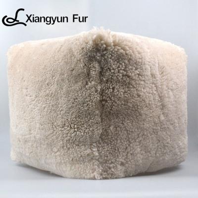 China New Design Removable Modern Creative Home Durable Soft Lambskin Furniture Cover Mongolian Fur Stools for sale