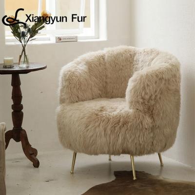 China Fashion Goods Soft Real Living Room Adjustable Fur Material Modern Fur Filler Nz Sheepskin Chair (Waist) for sale