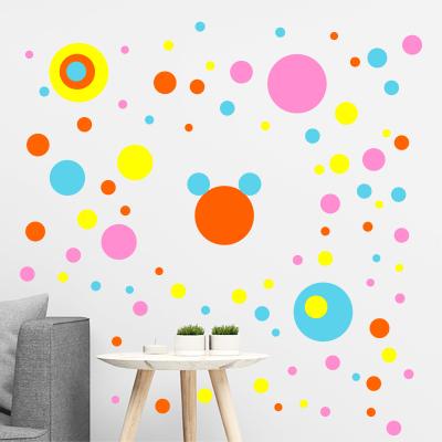 China Dots Wall Stickers Vinyl Wall Decal Dot Decor Primary Colors Removable Window Sticker Round Peel and Stick Wall D for sale