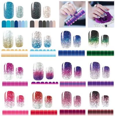 China PET Covers Full Nail Wraps Stickers Art Stylish Nail Polish Strips For Women And Girls for sale