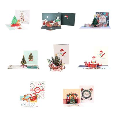 China Europe Christmas Greeting Cards Gifts Tree Wreath 3D Themes Cards For Kids Friends Family Party for sale