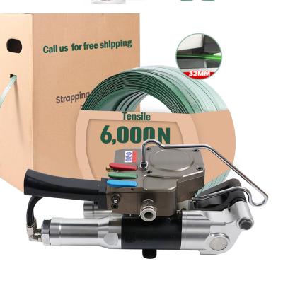 China 25mm To 32mm Pneumatic Plastic Strapping Tool PET Strap Mini Wrapping Machine for sale