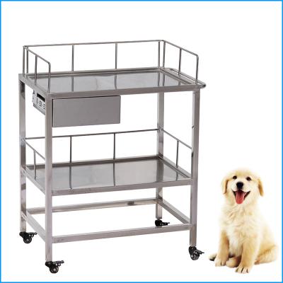 China Stainless Steel Trolley Cart Hospital Medical Trolley With Wheels And Drawer PLST-01 for sale