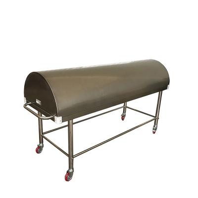 China 304 Stainless Steel Burial Equipment Supplies Corpse Transport Cart With Lid for sale