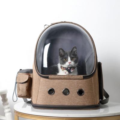 China Fashion Summer Breathable Outdoor Travel Space Capsule Pet Carrier Cat Show Backpack Bag For Transparent Pet for sale