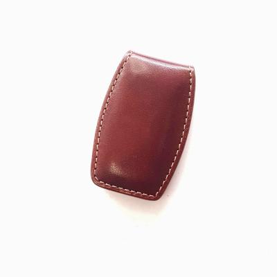 China Front Pocket Genuine Leather Money Eco-Friendly Promotional Magnetic Clip for sale