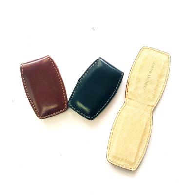 China Front Pocket Genuine Leather Money Eco-friendly Portable Magnetic Clip Holder for sale