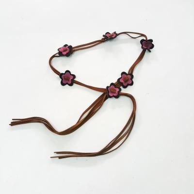 China Suede Leather Professional Custom Women Suede Leather Flowers Decoration Tassel Belt for sale