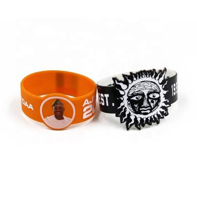 China Cheap Global Custom Silk Printed Silicone Wristband Bracelet Silicone Charm Bracelet for sale